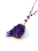 Gold-Dipped Amethyst and Pearl Necklace