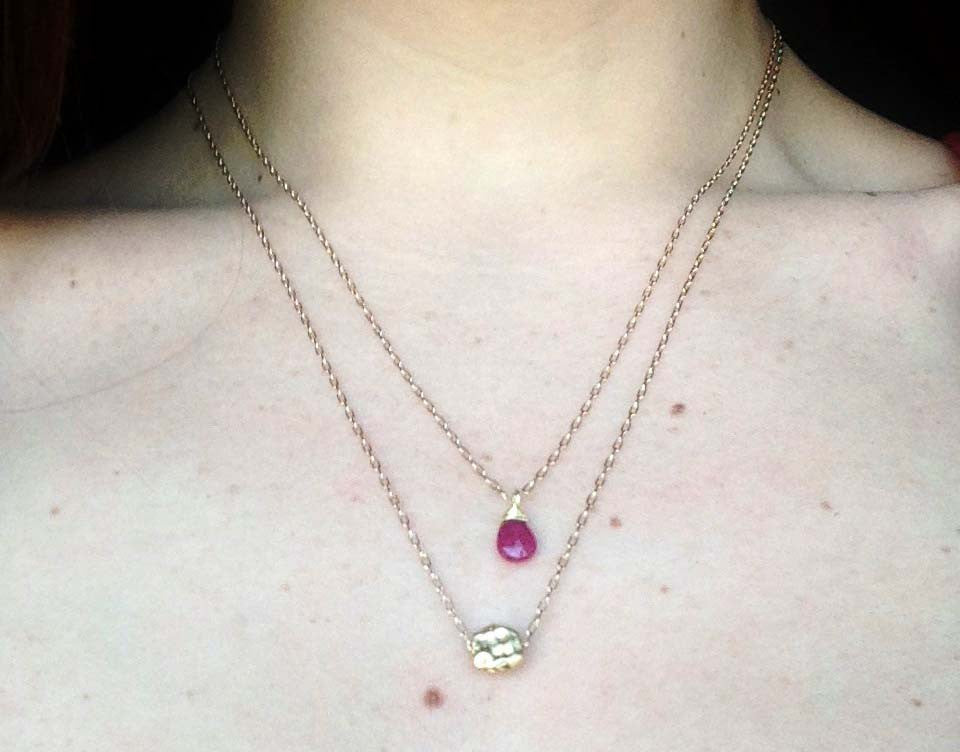 Genuine Ruby Stackable Necklace