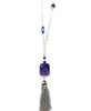 Purple Amethyst Tassel Necklace in Silver