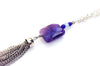 Purple Amethyst Tassel Necklace in Silver