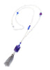 Purple Amethyst Tassel Necklace in Silver