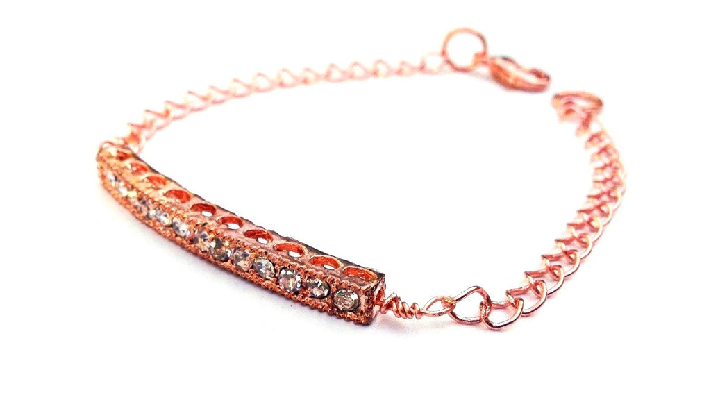 Rose Gold Crystal "Bar" Bracelet