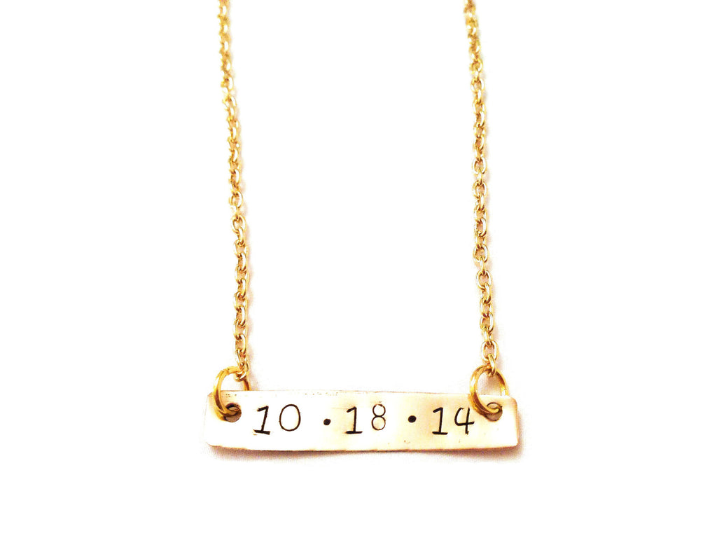 Custom "Date" Bar Necklace