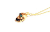 Beaded Skull Necklace in Gold