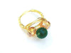 Champagne and Emerald Crystal Ring