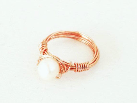 Delicate Rose Gold Freshwater Pearl Ring