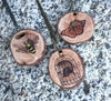 Wood-Burned Bee Necklace