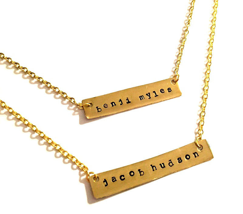 Hand-Stamped DOUBLE Nameplate Necklace