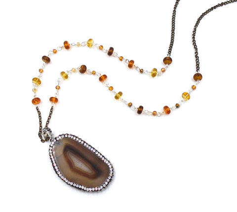 Brown/Amber Agate Necklace
