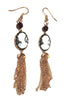 Gold Cameo and Tassel Earrings