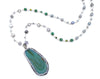 Green Agate and Freshwater Pearl Necklace