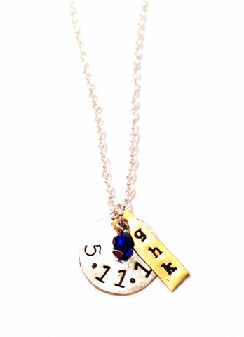 Layered Initial Hand-Stamped Necklace