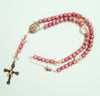 Breast Cancer Awareness Rosary Necklace
