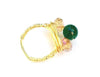 Champagne and Emerald Crystal Ring
